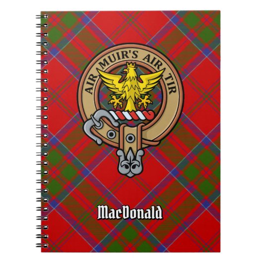 Carnet Clan MacDonald de Keppoch Crest sur Tartan (Devant)