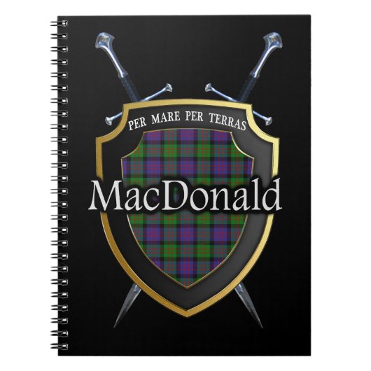Carnet Clan MacDonald Tartan Shield & Swords (Devant)