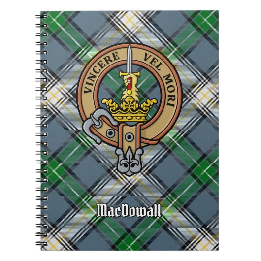 Carnet Clan MacDowall Crest sur Tartan (Devant)
