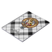 Carnet Clan MacFarlane Crest sur tarte noir et blanc (Côté gauche)