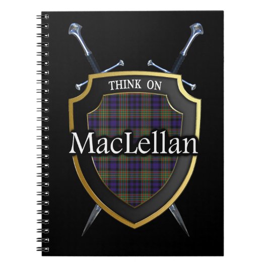Carnet Clan MacLellan Tartan Shield & Swords (Devant)