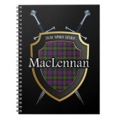 Carnet Clan MacLennan Tartan Shield & Swords (Devant)