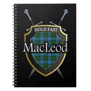 Carnet Clan MacLeod Tartan Shield & Swords