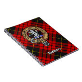 Carnet Clan MacQueen Crest sur Tartan (Côté Droit)