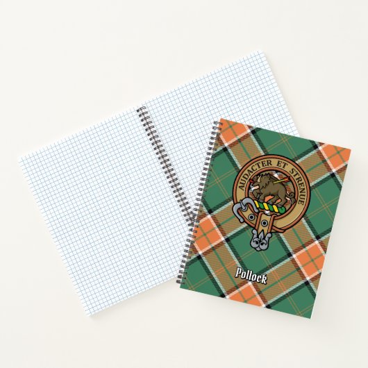 Carnet Clan Pollock Crest sur Tartan (Intérieur)