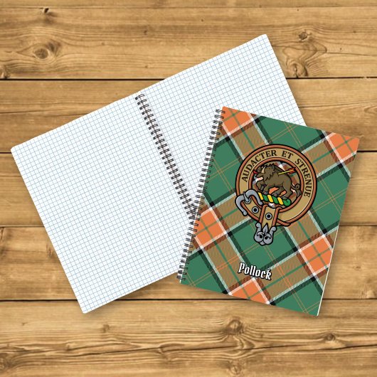 Carnet Clan Pollock Crest sur Tartan