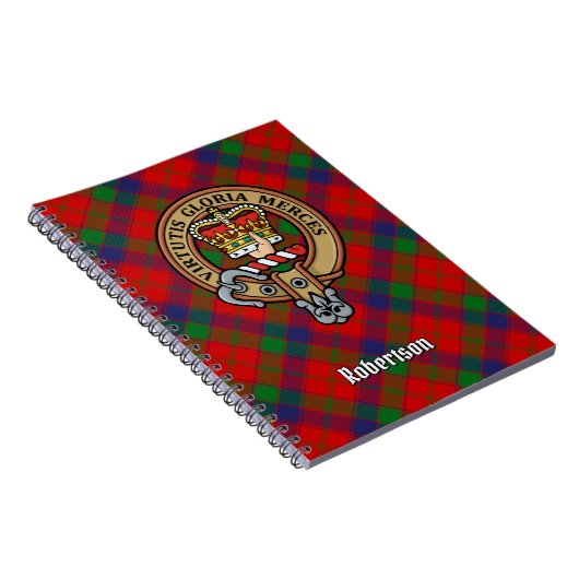 Carnet Clan Robertson Crest sur Tartan (Côté Droit)