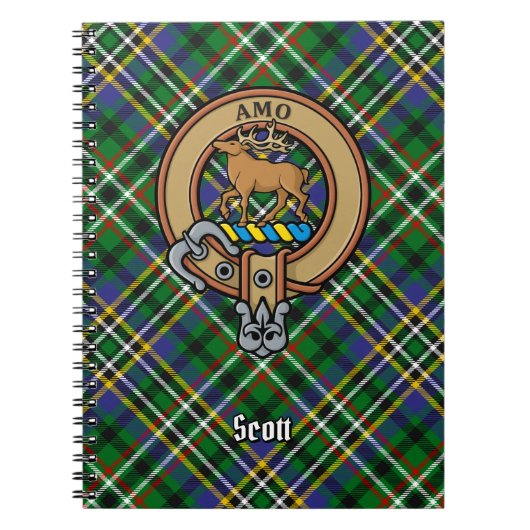 Carnet Clan Scott Crest sur Green Tartan (Devant)