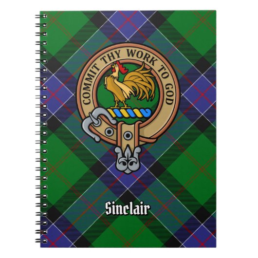 Carnet Clan Sinclair Crest sur la chasse Tartan (Devant)