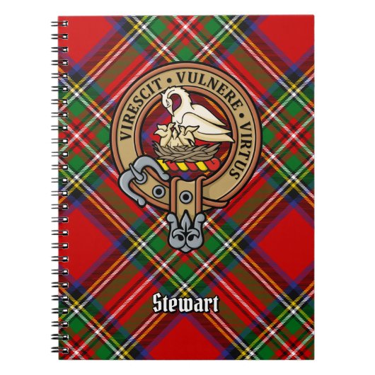 Carnet Clan Stewart Crest sur Royal Tartan (Devant)