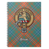Carnet Clan Wilson Crest au-dessus de Tartan antique (Devant)