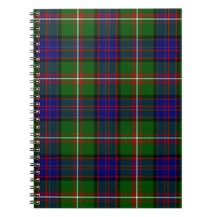Carnet Clanranald tartan bleu vert plaid