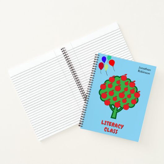 Carnet Classe Blue School Sujet Apple Tree Nom (Intérieur)
