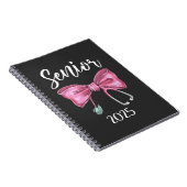 Carnet Classe Coquette Senior 2025 de 2025 de vaches rose (Côté Droit)