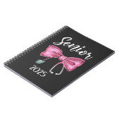 Carnet Classe Coquette Senior 2025 de 2025 de vaches rose (Côté gauche)