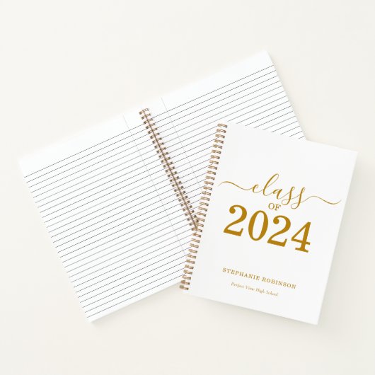 Carnet Classe de 2024 Gold Script Graduation Guest (Intérieur)