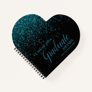 Carnet Classe De 2025 Black Turquoise Parties scintillant