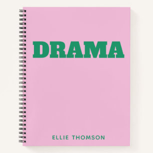 Carnet Classe de dramatiques Papier Linu en rose et vert
