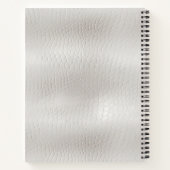 Carnet Classe Élégant Cuir Blanc Monogrammé (Dos)