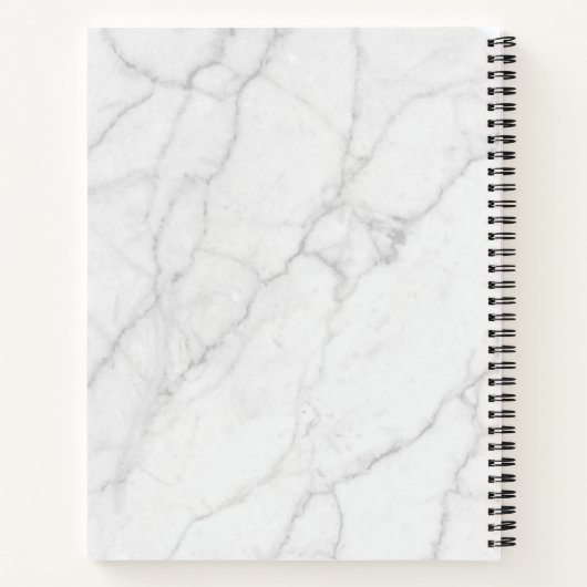 Carnet Classé Elegant Marbre blanc Motif Gratitude (Dos)