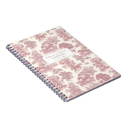 Carnet Classé élégant Soft Cheval Rose Toile avec nom (Côté Droit)