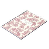 Carnet Classé élégant Soft Cheval Rose Toile avec nom (Côté gauche)