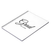 Carnet Classe Grad de 2024 noir blanc script personnalisé (Côté gauche)