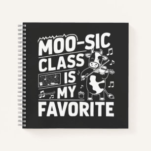 Carnet Classe Moo-sic est ma Favorite Funny Moo Cow Schoo