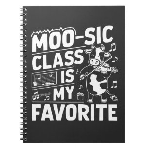 Carnet Classe Moo-sic est ma Favorite Funny Moo Cow Schoo