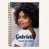 Carnet Classe personnalisée de 2025 Black Graduation Phot (Recto)