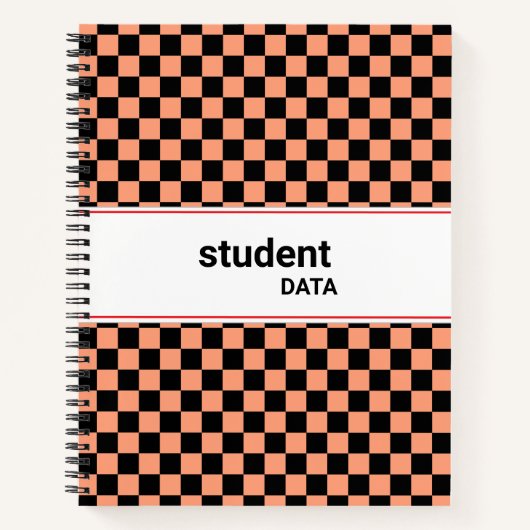 Carnet Classeur à carreaux Boho | Tendance de rentrée sco (Devant)
