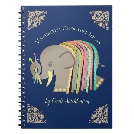 Carnet Classeur de motif de métiers d'éléphant de fil de (Devant)