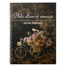 Classeur de motifs vintage avec image de bicyclett