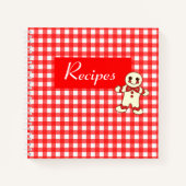 Carnet Classeur de recette de cookie en gingham rouge (Devant)