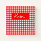 Carnet Classeur de recette de cookie en gingham rouge (Dos)