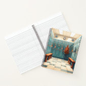 Carnet Classeur de salle banquettes rétro damier plancher (Intérieur)