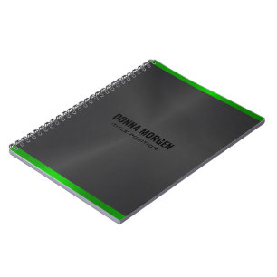 Carnet Classeur métallisé noir et vert à 3 anneaux
