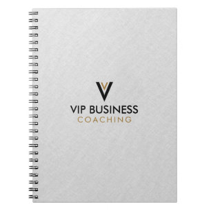 Carnet Classeur minimaliste gris Monogramme à 3 anneaux