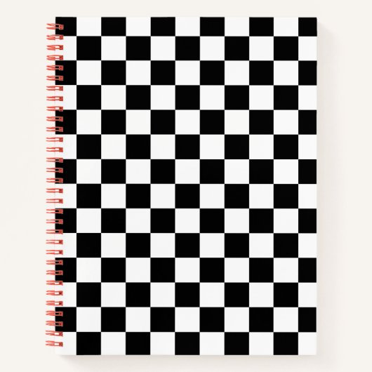 Carnet Classic À damiers Racing Sport Check Black White (Devant)