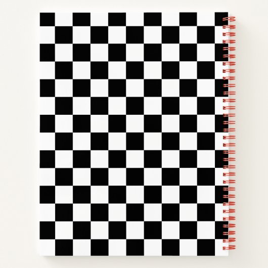 Carnet Classic À damiers Racing Sport Check Black White (Dos)