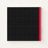 Carnet Classic Black & White Polka Dot with Red Monogram (Dos)