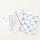 Carnet Classic Blue Flowers Floral Pattern Family Recipe  (Intérieur)