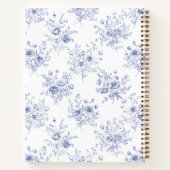 Carnet Classic Blue Flowers Floral Pattern Family Recipe  (Dos)