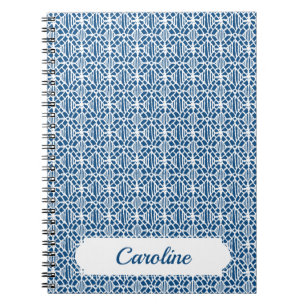 Carnet Classic Blue With White Crochet Lace Pattern