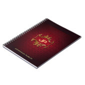 Carnet Classic Elegant Rouge Damask Modèle (Côté gauche)