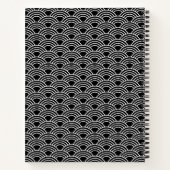 Carnet Classic Japanese Seigaiha Wave Pattern Monochrome (Dos)