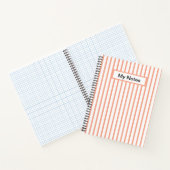 Carnet Classic Modern Custom Name Peach Stripe (Intérieur)