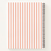 Carnet Classic Modern Custom Name Peach Stripe (Dos)