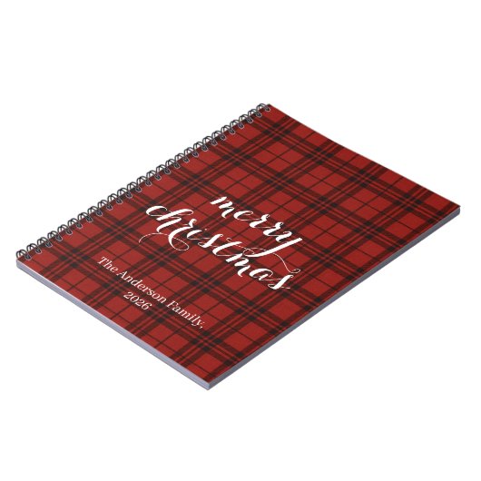 Carnet Classic Plaid Merry Christmas Festive - (Côté gauche)