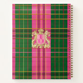 Carnet Classic Plaid rose et vert Monogramme (Dos)